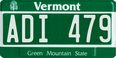 VT license plate ADI479