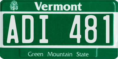 VT license plate ADI481