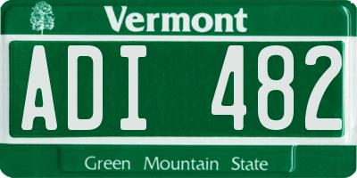VT license plate ADI482