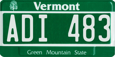 VT license plate ADI483