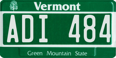 VT license plate ADI484