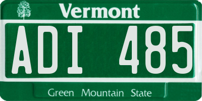 VT license plate ADI485