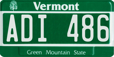 VT license plate ADI486