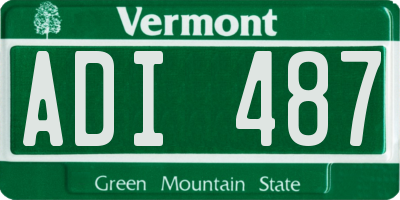 VT license plate ADI487