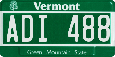 VT license plate ADI488