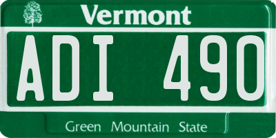 VT license plate ADI490