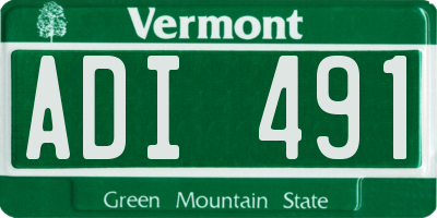 VT license plate ADI491