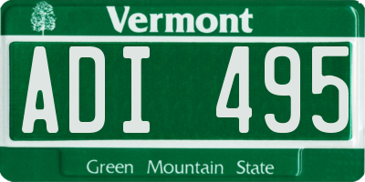VT license plate ADI495