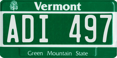 VT license plate ADI497
