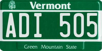 VT license plate ADI505