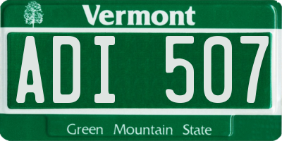 VT license plate ADI507