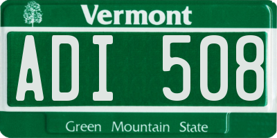 VT license plate ADI508