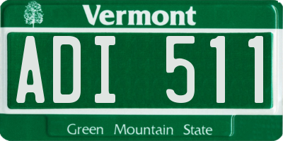 VT license plate ADI511