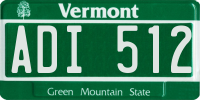 VT license plate ADI512