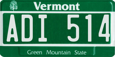 VT license plate ADI514