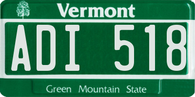 VT license plate ADI518