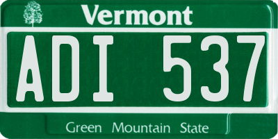 VT license plate ADI537