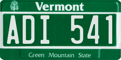 VT license plate ADI541