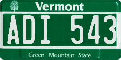 VT license plate ADI543