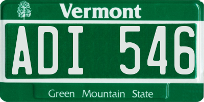 VT license plate ADI546