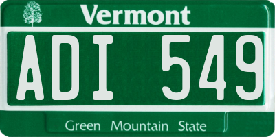VT license plate ADI549