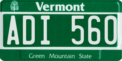 VT license plate ADI560