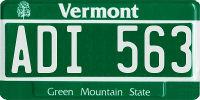VT license plate ADI563
