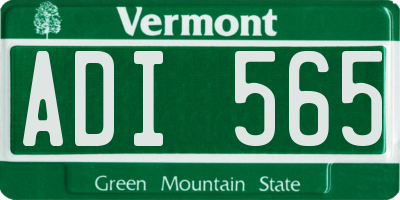 VT license plate ADI565
