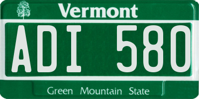 VT license plate ADI580