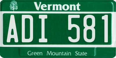 VT license plate ADI581