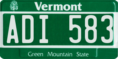 VT license plate ADI583