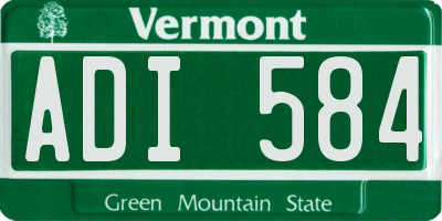 VT license plate ADI584