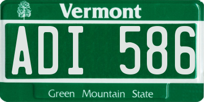 VT license plate ADI586