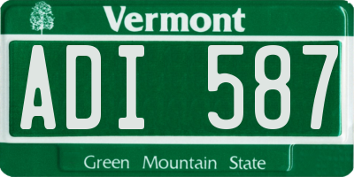 VT license plate ADI587