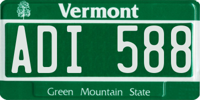 VT license plate ADI588