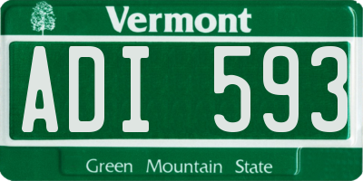 VT license plate ADI593