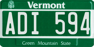 VT license plate ADI594