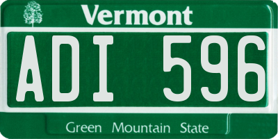 VT license plate ADI596