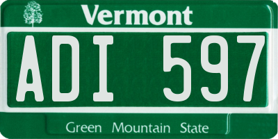 VT license plate ADI597