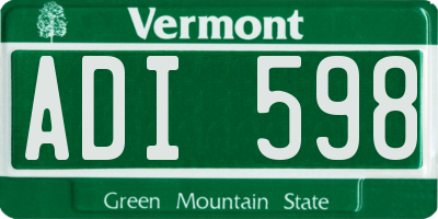 VT license plate ADI598