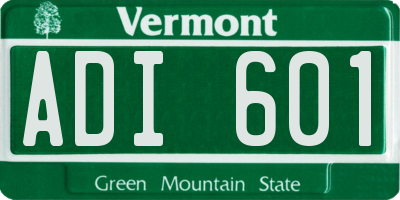 VT license plate ADI601