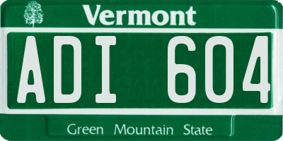 VT license plate ADI604
