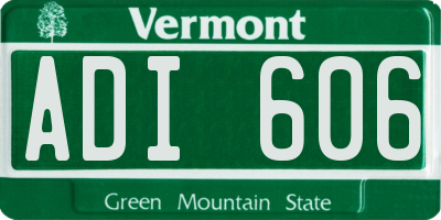 VT license plate ADI606