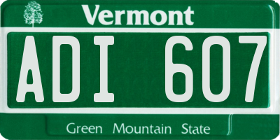 VT license plate ADI607
