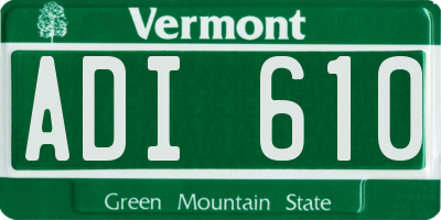 VT license plate ADI610