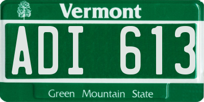 VT license plate ADI613