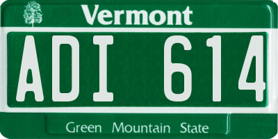 VT license plate ADI614