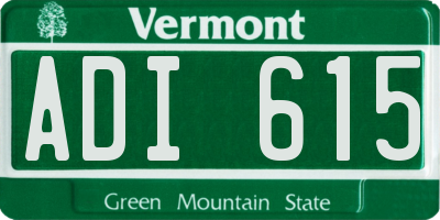 VT license plate ADI615