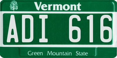 VT license plate ADI616