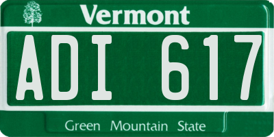 VT license plate ADI617